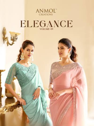 ANMOL ELEGANCE VOL-19 14001 TO 14016 DESIGNER GEORGETTE SAREE WHOLESALER IN INDIA
